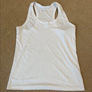 Under Armour White Loose Tank Top Moisture-Wicking- L